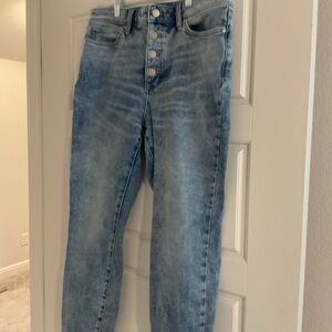 Women's Stonewashed  High-Waisted Jeans